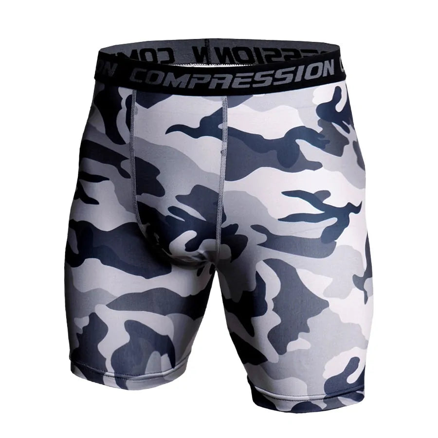 Men's Compression Camo Athletic Tights Shorts: 3D Print Skinny Bottoms