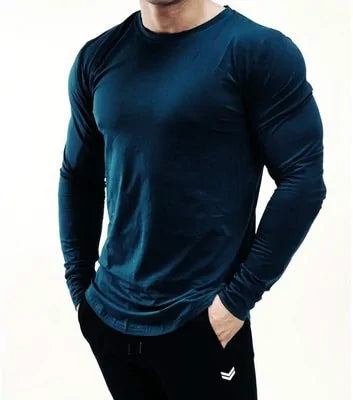 Men's Solid Color Long Sleeve T-Shirt