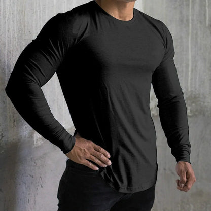 Men's Solid Color Long Sleeve T-Shirt