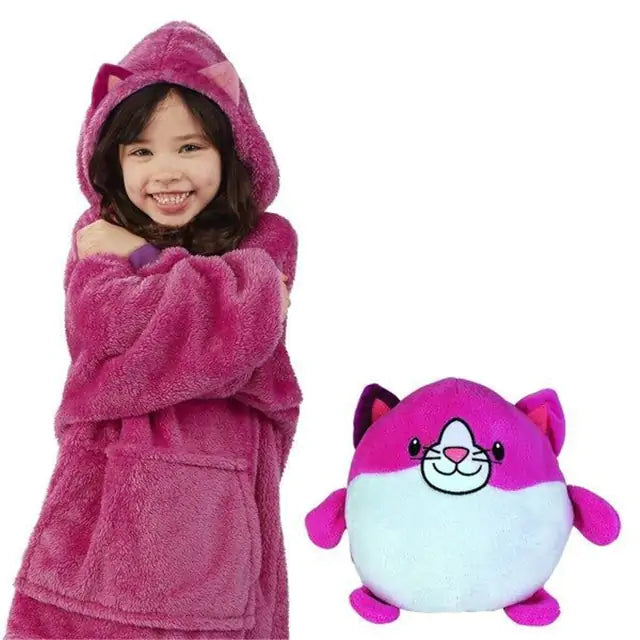 Kids One Size Hoodie Blanket